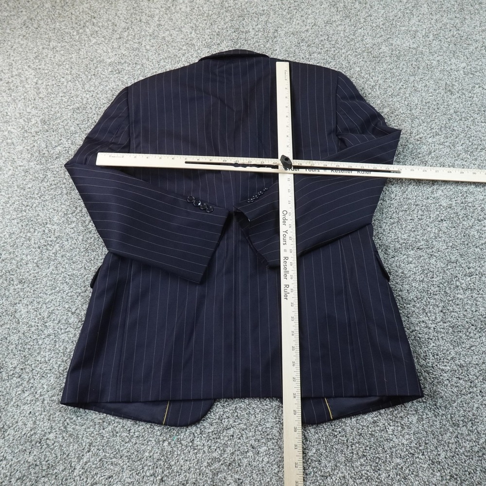 Donald J Trump Blazer Mens 40S Blue Pinstripe Wool Button Sport Coat Suit Jacket - Picture 7 of 14
